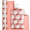 Reversible Christmas Wrapping Paper - Mini Roll - 17 Inch x 33 Feet - Santa Claus Wrapping Paper and Solid Rose Gold Design with Metallic Foil Shine for Chrsitmas, Holiday, Party